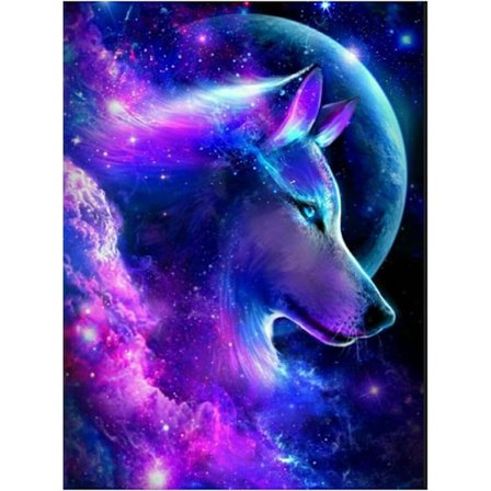 5D Diamant, Diamantmålning Varg Moln, Full Diamantbroderi, Diamantmålning, Diamantmålningssats Diamantbroderi Full Kit, Hemväggdekor (30x