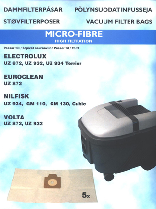 HANESTRÖM Dammsugarpåsar Hanestrom Elux.Volta.Nilfisk 872 5ST