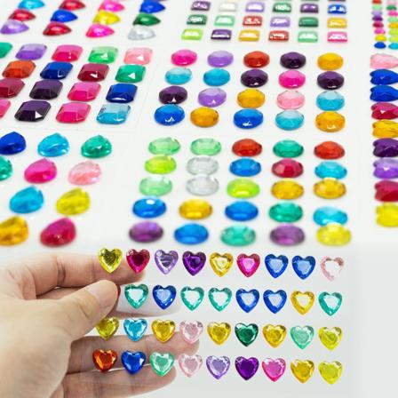 Gem Stickers 8 selvklebende juveler for håndverk glitrende flat bakside strass klistremerker krystall klistremerke