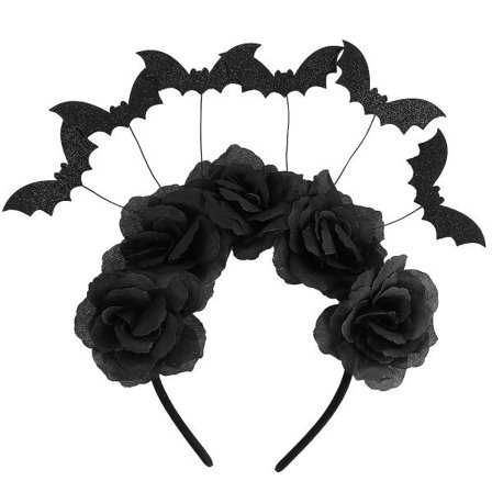 Halloween huvudbonad flower crown pannband Halloween flower crown (25X20CM, svart)