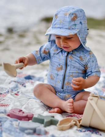 mikk-line Swim Hat Uv Aop - Blue - 3-4Y