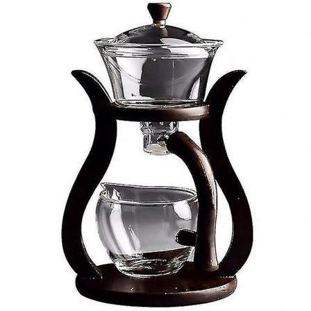 Halvautomatisk Tekande i Varmebestandigt Glas - Magnetisk Vandafledning, Drejeligt Dæksel, Automatisk Tekande, Sæt med Tekøkkenredskaber