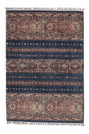 Shabargan Teppich 102X146 Schwarz/Braun Wolle, Afghanistan