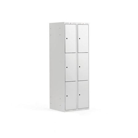 3 door locker CLASSIC, 2 modules, 1740x600x550 mm, grey