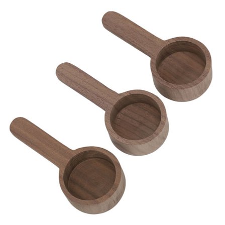 3-delat Mätset Trä Korta Handtag Portabla Valnöt Soppa Blandningskoppar
