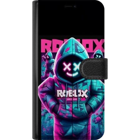 Yhteensopiva Lompakkokotelo OnePlus 15R Roblox Hoodie Legend Mystinen Roblox-figuuri sinisessä hupparissa, jossa futuristisia neonvaloja