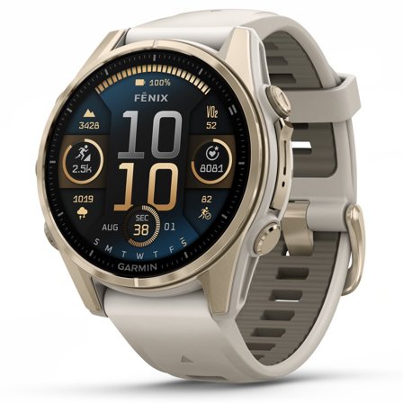 Garmin fenix 8 AMOLED 43mm Sapphire Soft Gold SS / Fog Gray