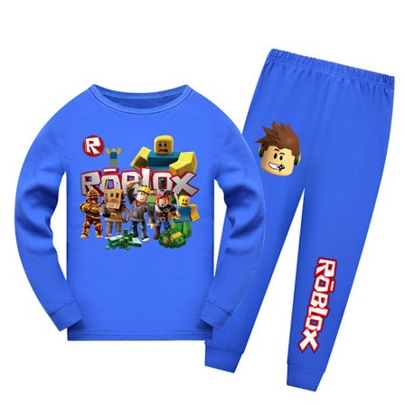 Roblox Game långärmad pyjamas set barn pjs nattkläder fans present mörkblå Dark Blue Dark Blue.x