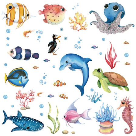 30x90cm 2 stk veggklistremer Under the Sea veggklistremer Tropic