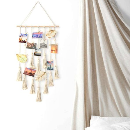 Valokuvakehys klipsillä, boheemi makuuhuoneen sisustus, lahjoja tytöille, teineille, äideille, naisille, isoäideille ja isoisille, olohuoneeseen