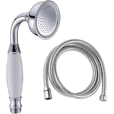 Klassisk håndbruser i messing til badeværelse i traditionel stil og 1,5 m bruseslange