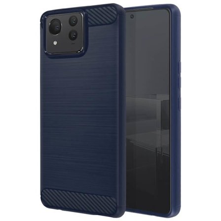 Fodral till Asus Zenfone 11 Ultra Soft Carbon och Brushed Effect Midnight Blue