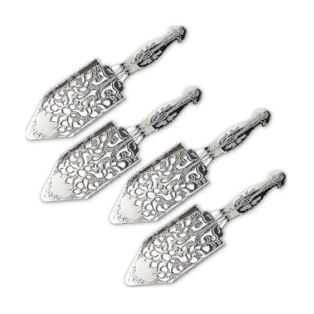 4 stk Absintskje i rustfritt stål Vintage Bar Glass Drikkesil Hollow Out Absinthe Sp A