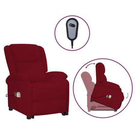 Vidaxl Reclinerfåtölj Med Uppresningshjälp Vinröd Sammet Röd
