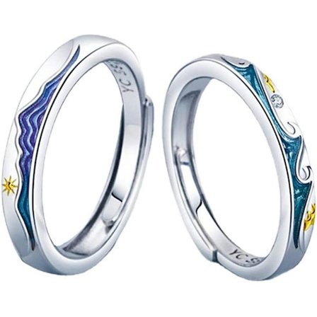 #Justerbar Kompanjonsring Berg och Hav Sol och Måne Löftesring#