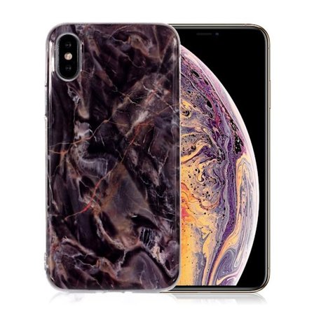 iPhone Xs Max IMD marmori kuviollinen silikooni muovinen pehmeä takasuoja kuori - Tyyli O