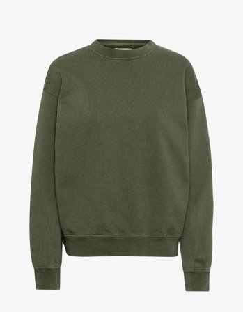 Organic Oversized Crew - Seaweed Green - XS