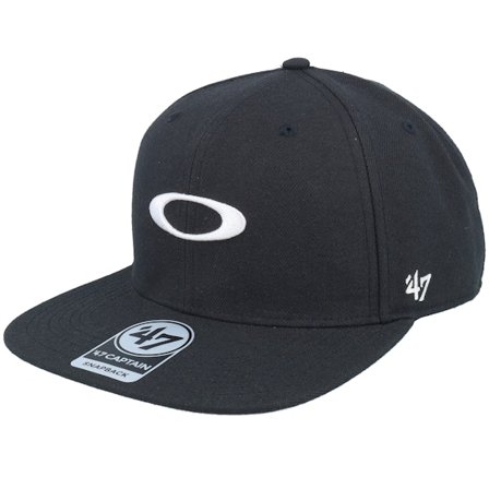 Oakley - 47 B1b Ellipse Hat Blackout/White-os Snapback Black Cap - @ Hatstore