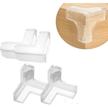 Hjørnebeskyttere - 4-delt sæt - Bordhjørnebeskyttere - Hjørnebeskyttelse - Kantbeskyttelse - Transparent - Hjørnebeskyttere til bord og stol