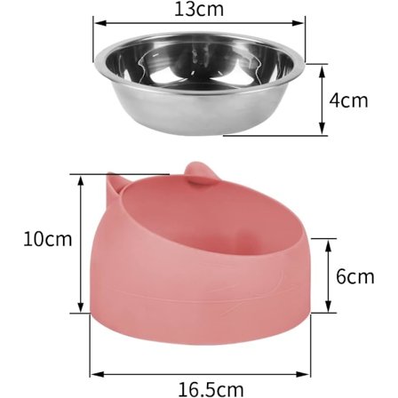 Kattmatskål, Matskål, Snedställd Kattmatskål i Rostfritt Stål, Liten Hund