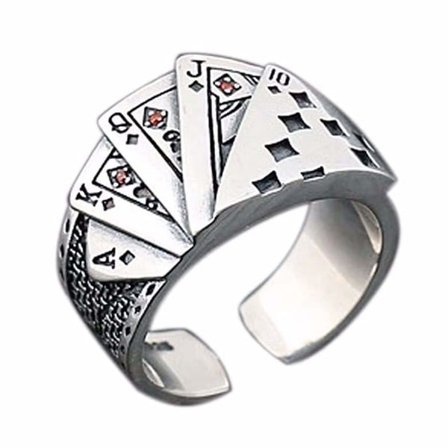 Pokerspill Casino Ring Spillkortring Statement Ring