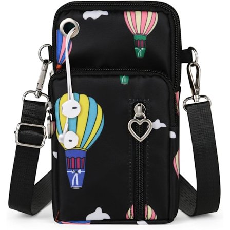 Mobiltelefonväska nylon liten axelväska med hörlursingång mini crossbody axelväska mobiltelefonväska under 7 tum mobiltelefon