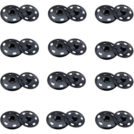 12 Set Syknappar, 21 mm Metallknappar, Syknappar, Sn