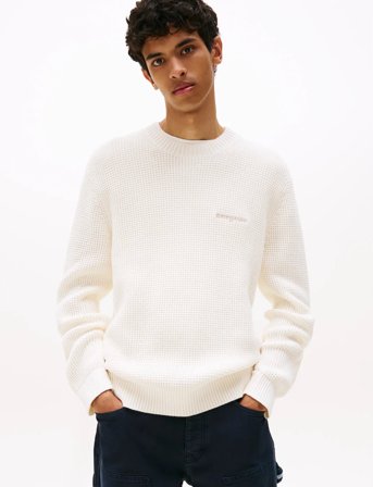 Tommy Jeans Tjm Reg Script Chunky Sweat - Cream - S