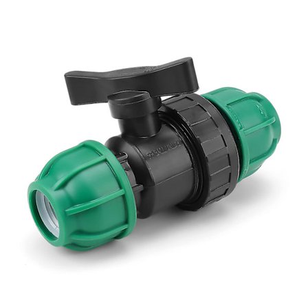 PE-röranslutning Kulventiler, 25mm Röranslutning Dubbelmutter Kulventil, Lämplig för Simbassänger och Jordbruksbevattning