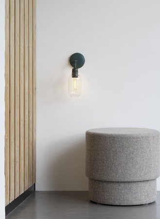 Amp vegglampe - gull/grønn