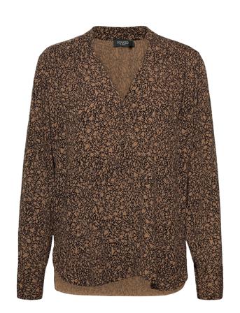 Slzaya Blouse Ls Blus Långärmad Brun Soaked In Luxury