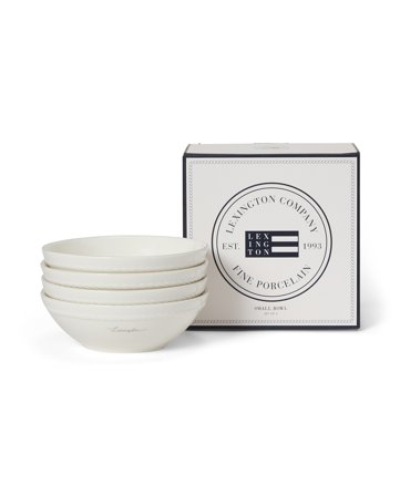 Lexington Liten Lexington-skål i porslin, presentset (set med 4), vit/beige