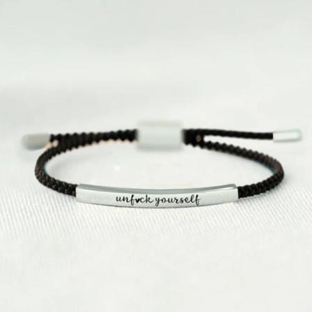 Tube Armbånd Inspirerende Armbånd SØLVSVORT TAUS SORT TAU SilverBlack Rope