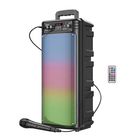 Hoco Trådlös Högtalare Bluetooth Med Trådbunden Mikrofon BS52 - Svart