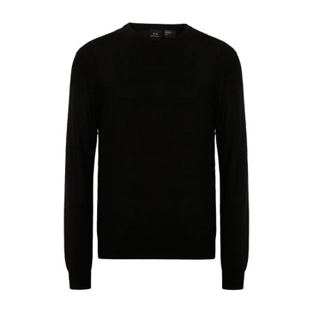 Armani Exchange Round Neck Sweater Sort, Herre
