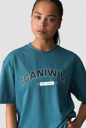 ICANIWILL - Everyday Cotton T-shirt Print Light Faded Teal - Damen - ICIW