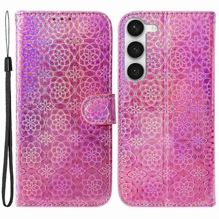 Samsung Galaxy S23+ -puhelimen naarmuuntumatonta tyylikästä kuvioitua puhelinkoteloa lompakkoteline magneettikotelo