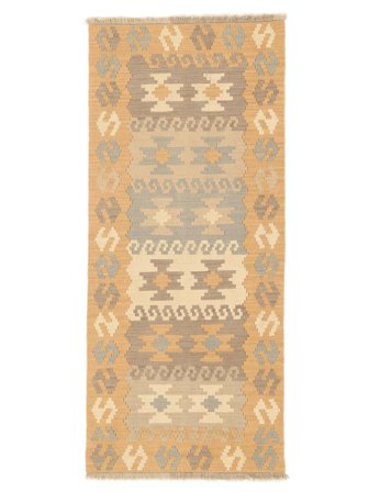 Handvävd Persisk Ljus Nomad Kelim Matta 84X193 Orange/Beige