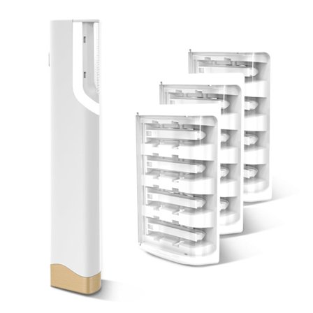 Dermaplaningshøvel for kvinners ansikt, 2 i 1 dermaplaningsverktøy, ansiktspeeling og fjerning av ferskenhår, 3-trinns oppladbar dermaplaningshøvel 