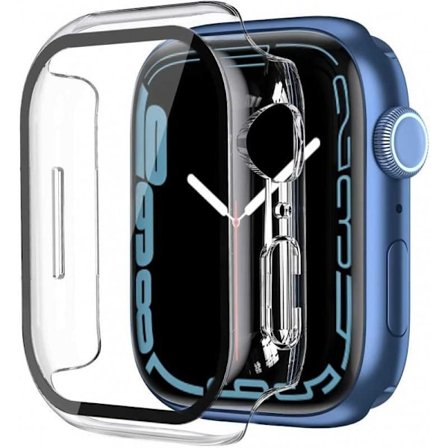 2in1 Stötdämpande Skal 9H Härdat Glas Apple Watch 45mm - Transparent