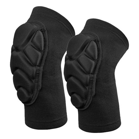 Knæbeskytter Polyesterfiber Høj Elasticitet Åndbar Anti-kollisions Beskyttende Knæstøtte til Basketball Sport Sort