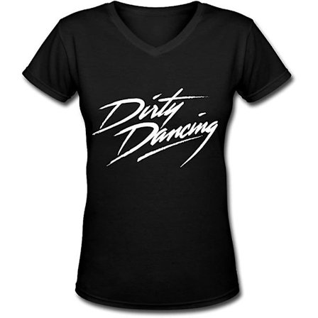 Sl Dirty Dancing Logo V-hals T-shirt til kvinder Sort