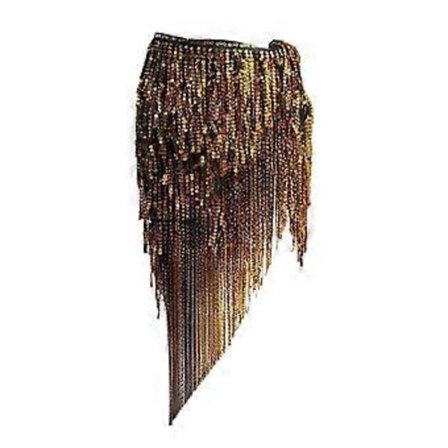 Vatsatanssi lonkkahuivi kääre paljettimekko Samba Rumba -juhliin ja lavaesityksiin (Kultainen)