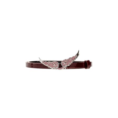 Zadig & Voltaire, Patent leather belt with logo Rood, Dames, Maat:M