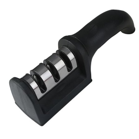 Trestegs Knivslipare–Brynen för Knivar, Knivslip för Köksknivar, 3-i-1 Multifunktionell Slipare, Slipa Dina Knivar, Ergonomiskt Gummihandtag, Halkfri