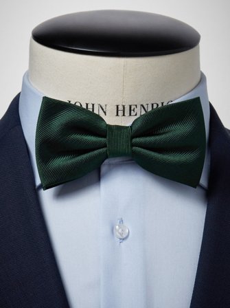 John Henric Men's Green Bow Tie Plain Size Pre-tied