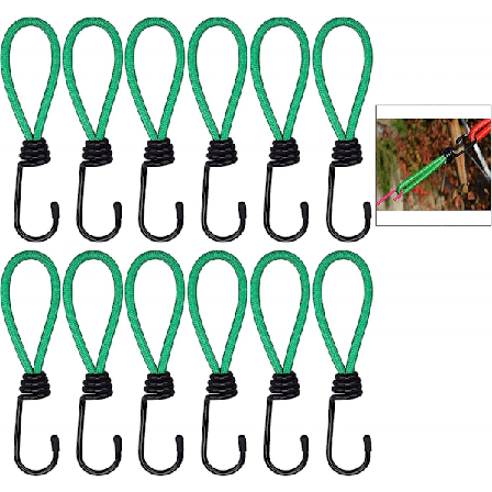 12 st spännare krokar, presenning spännare krokar, bungee camping spännare med