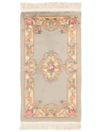 Kina 90 Line Matta Handknuten 69X122 Beige/Brun Kina