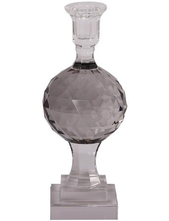 Crystal Candle Holder Home Decoration Candlesticks & Tealight Holders Candlesticks Harmaa C'est Bon