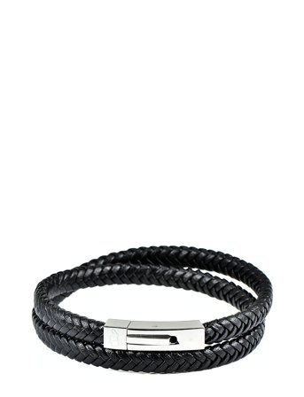 Leather Bracelet Double Black Edd.
